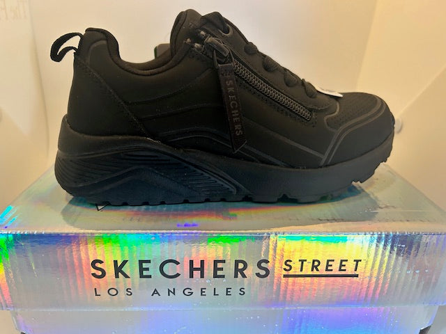 Skechers Uno Lite Easy Zip Black 11jnr-6uk